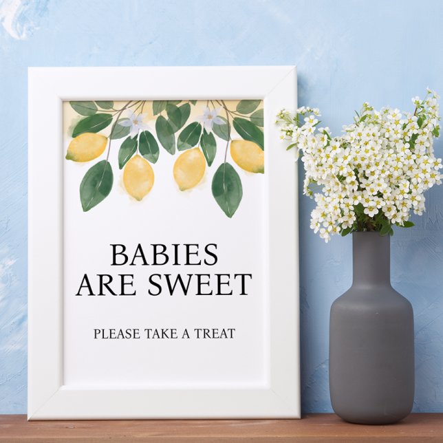 Póster Los bebés de limón son Rótulo de Baby Shower dulce (Subido por el creador)