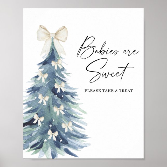 Póster Los bebés de los árboles de invierno acuarelas son (Frente)
