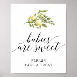 Póster LOS BEBÉS DE Typografía Elegante Lemon SON DULCES
