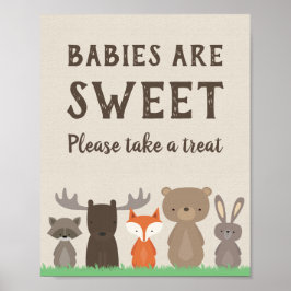 Póster Los bebés de Woodland son dulces, por favor, tómat