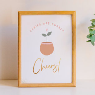 Póster Los bebés están burbujeados   ¡Salud! Rótulo Baby 