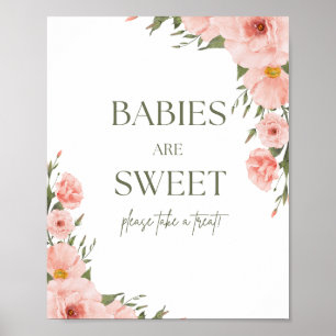 Póster Los Bebés Florales De Peach Peach Son Dulces Poste