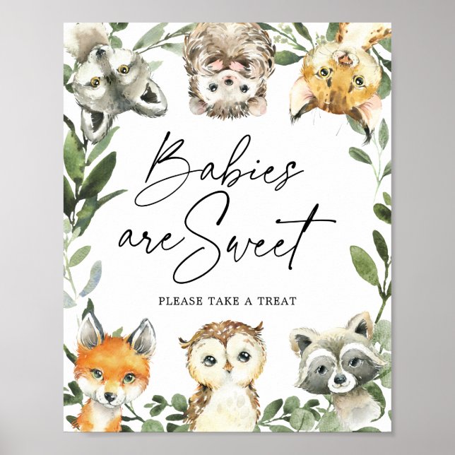 Póster Los bebés pequeños de Woodland Baby Shower son un  (Frente)