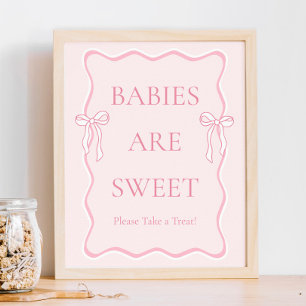 Póster Los bebes rosados de Baby Shower son un dulce favo