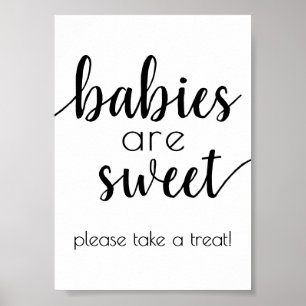 Póster Los bebés simples son dulces   Rótulo de ducha con
