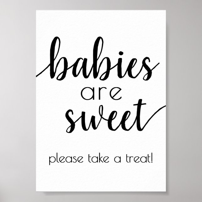 Póster Los bebés simples son dulces | Rótulo de ducha con (Frente)