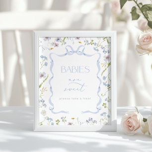 Póster Los bebés son dulces Arco Azul Flor Silvestre Baby