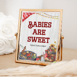 Póster Los bebés son dulces BBQ Backyard Baby Shower Favo