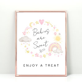Póster Los Bebés Son Dulces Boho Bebé Chica Ducha Tratami