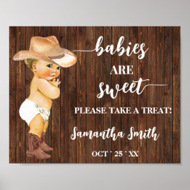 Póster Los bebés son dulces, den un regalo Cowboy Baby Sh