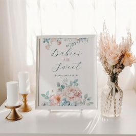 Póster Los bebés son dulces Dusty Blue Baby Shower