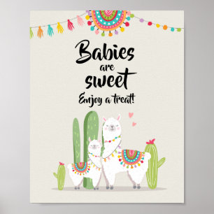 Póster Los bebés son dulces Letrero de Baby Shower de Lla
