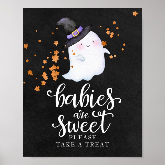 Póster Los Bebés Son Dulces Letrero para Fiesta de Regalo (Frente)