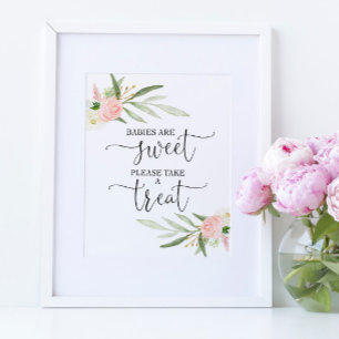 Póster Los bebés son dulces, por favor, tomen un signo de