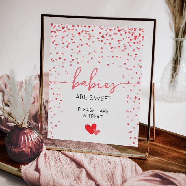 Póster Los bebés son dulces Rótulos Baby Shower digitales (little sweetheart baby shower)