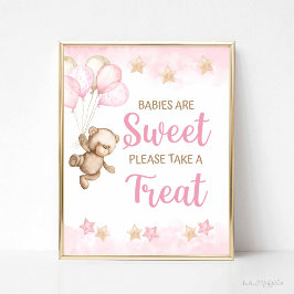 Póster Los bebés son dulces Rótulos Teddy Bear Tema