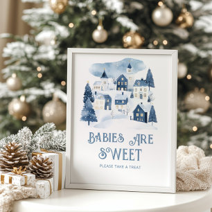 Póster Los bebés son dulces Se necesita un pueblo Nieve d