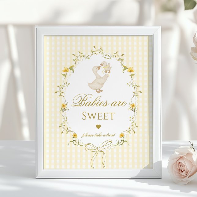 Póster Los bebés son dulces Silly Goose gingham amarillo (Subido por el creador)