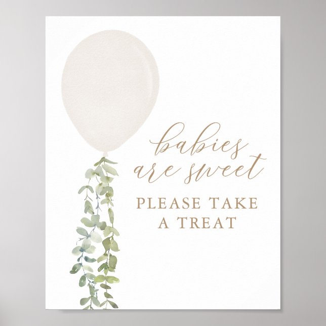Póster Los bebés son dulces, toma un trozo de globo Baby  (Frente)