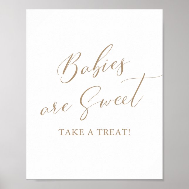 Póster Los bebés son dulces, tómate un Rótulo Baby Shower (Frente)