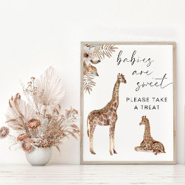 Póster Los Bebés Son Dulces Tómate Un Rótulo Giraffe Duch