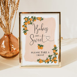 Póster Los bebés son dulces, tómate un tratamiento Naranj