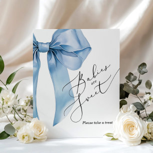 Póster Los bebés son dulces, tomen un regalo azul Bow bab