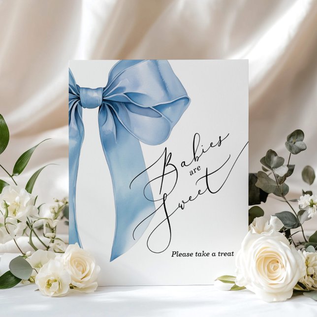 Póster Los bebés son dulces, tomen un regalo azul Bow bab (Subido por el creador)
