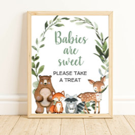 Póster Los bebés son dulces, tomen un regalo para la seña