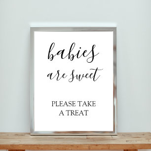 Póster Los bebés son dulces, tomen un trato Baby Shower