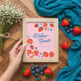 Póster Los Bebés Son Dulces Tomen Un Trío Berries Y Flore