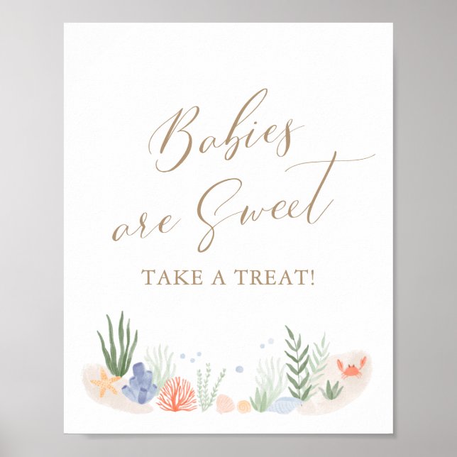Póster Los bebés son el Rótulo Baby Shower Sweet Under Se (Frente)