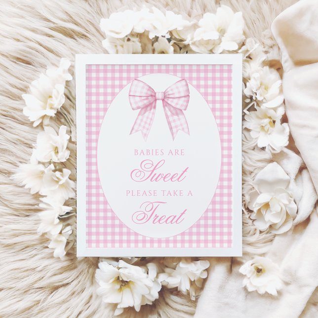 Póster Los bebés son el Rótulo de Baby Shower Bow Ginham (Subido por el creador)