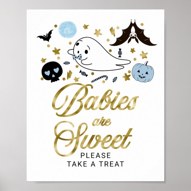 Póster Los bebés son el Rótulo de Baby Shower Sweet Hallo (Frente)