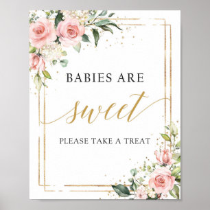 Póster Los bebés son signos dulces bohemias boho rosa