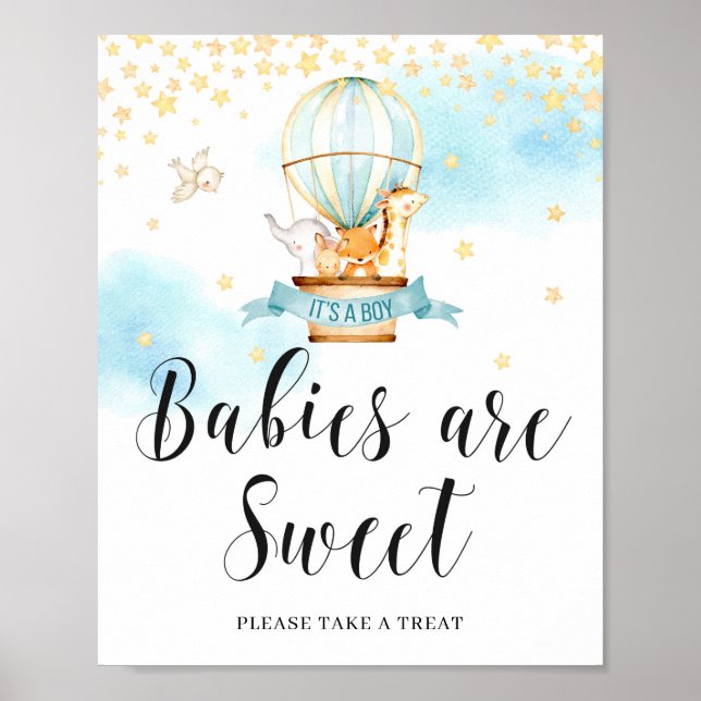 Póster Los bebés son signos dulces, globo de aire calient (Frente)