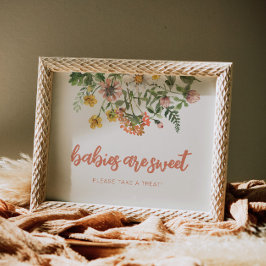 Póster Los bebés son un Rótulo de flores silvestres dulce