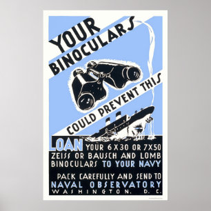 Póster Los binoculares podrían prevenir esto - WPA