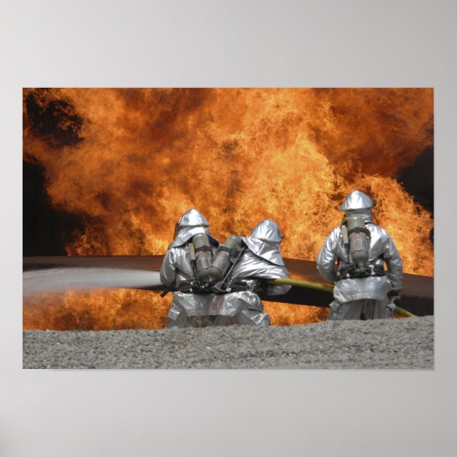 Póster Los bomberos neutralizan un incendio (Frente)