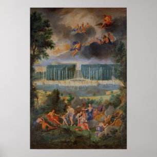 Póster Los bosques de Versalles. Vista de la piscina de N