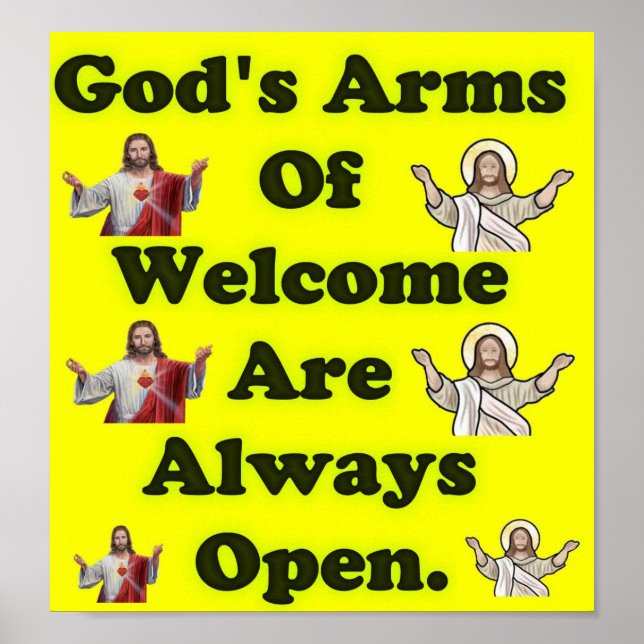 Póster Los brazos de bienvenida de Dios siempre están abi (Frente)