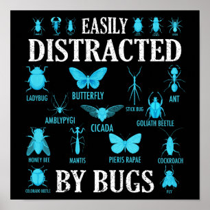 Póster Los Bugs De Bug Lover Distrados Fácilmente Por Los