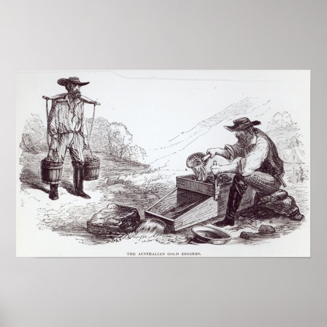 Póster Los buscadores de oro australianos (Frente)
