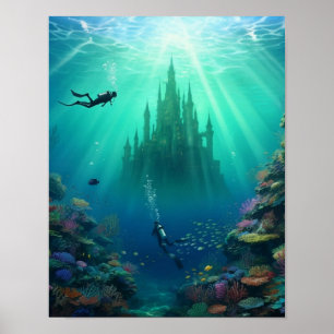 Póster Los buzos encuentran un castillo abandonado