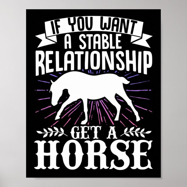 Póster Los Caballos Adoran Si Quieres Una Relación Establ (Frente)