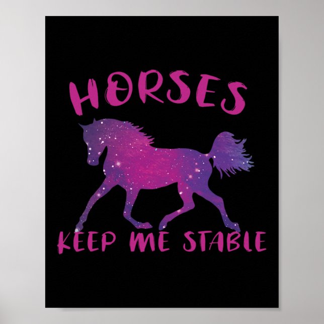 Póster Los Caballos Me Mantienen Estable Y Gracioso Cabal (Frente)