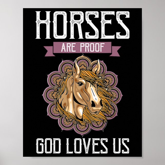 Póster Los Caballos Son Prueba De Que Dios Nos Ama - Ecue (Frente)