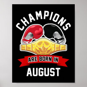 Póster Los Campeones Nacen En Agosto Cumpleaños Deportivo