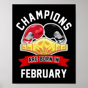 Póster Los Campeones Nacen En Febrero Boxing Sport Birtha