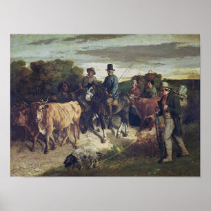 Póster Los campesinos de Flagey que vuelven de la feria